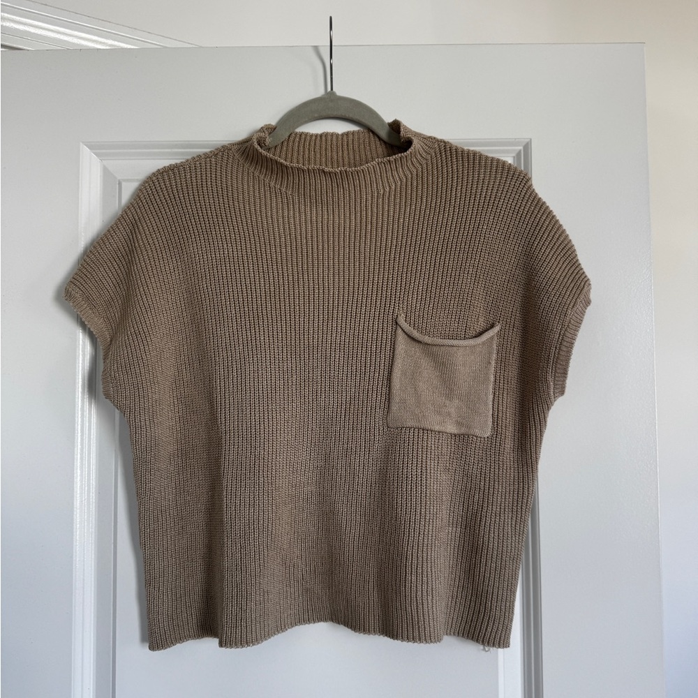Target Brown Knit Top with Pocket